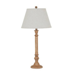Hill Interiors Solenne Table Lamp With Edged Linen Shade - Resin - L41 X W41 X H79 Cm - Brown - thumbnail 2