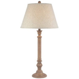 Hill Interiors Solenne Table Lamp With Edged Linen Shade - Resin - L41 X W41 X H79 Cm - Brown