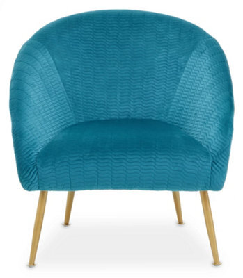 Orsina Blue Occasional Chair, Luxury Blue Velvet Occasional Chair, Comfortably Fashionable Blue And Gold Chair - image 1