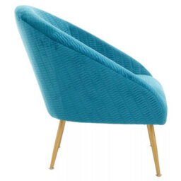 Orsina Blue Occasional Chair, Luxury Blue Velvet Occasional Chair, Comfortably Fashionable Blue And Gold Chair - thumbnail 3