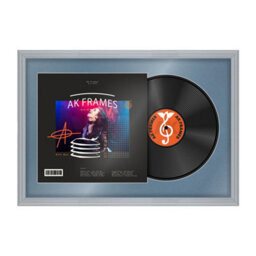 "AK Frames 25X17"" Silver Classic Vinyl Record Frame With Pompadour Mount For 12 Inch Lp Cover & Disc - Overlapped Design"
