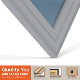 "AK Frames 25X17"" Silver Classic Vinyl Record Frame With Pompadour Mount For 12 Inch Lp Cover & Disc - Overlapped Design" - thumbnail 3