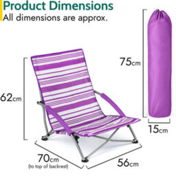 Trail Outdoor Leisure Striped Low Beach Folding Lounge Seat - thumbnail 7
