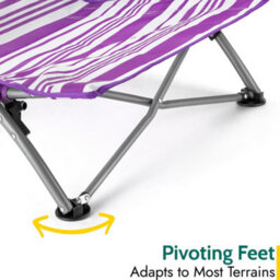 Trail Outdoor Leisure Striped Low Beach Folding Lounge Seat - thumbnail 4