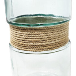 Verano Spanish Ceramics Recycled Glass Hemp Clear Home Décor Large Slim Aba Vase (H) 45Cm - thumbnail 2