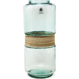 Verano Spanish Ceramics Recycled Glass Hemp Clear Home Décor Large Slim Aba Vase (H) 45Cm - thumbnail 4