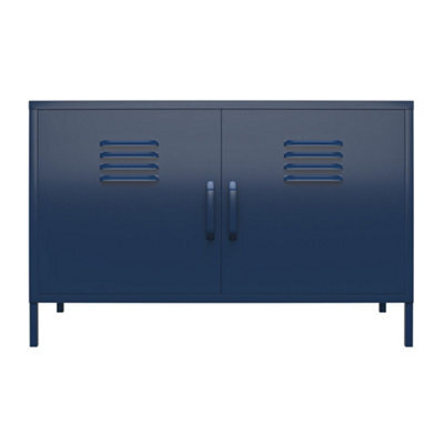 Dorel Bradford Metal Cabinet With 2 Doors Wide In Navy - image 1