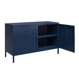 Dorel Bradford Metal Cabinet With 2 Doors Wide In Navy - thumbnail 4