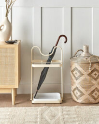 Beliani Umbrella Stand Chaverny Metal Beige - thumbnail 2