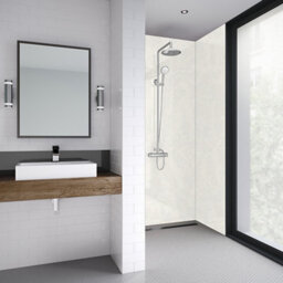 Splashwall Laminate 2 Panel Mdf Wall Panel Kit (L)2420mm (W)1200mm - White Reflex - thumbnail 1