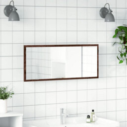 Berkfield Led Bathroom Mirror Brown Oak 100X8.5X37 Cm Engineered Wood - thumbnail 4