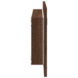 Berkfield Led Bathroom Mirror Brown Oak 100X8.5X37 Cm Engineered Wood - thumbnail 7