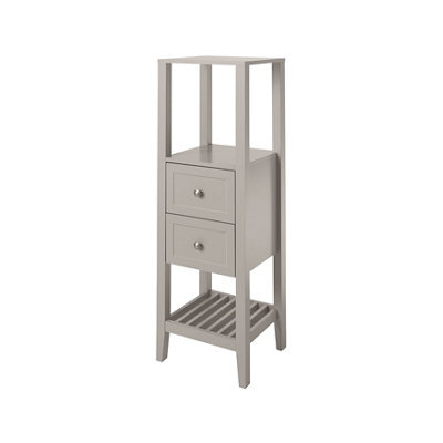 GoodHome Perma Tall Satin Grey Bathroom Cabinet (H)120Cm (W)40.2Cm - image 1