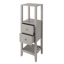 GoodHome Perma Tall Satin Grey Bathroom Cabinet (H)120Cm (W)40.2Cm - thumbnail 4