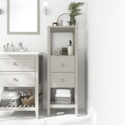 GoodHome Perma Tall Satin Grey Bathroom Cabinet (H)120Cm (W)40.2Cm - thumbnail 2