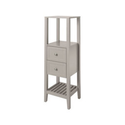 GoodHome Perma Tall Satin Grey Bathroom Cabinet (H)120Cm (W)40.2Cm - thumbnail 1