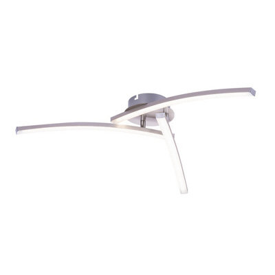 Luminosa Lighting Luminosa Tansy Integrated Led Semi Flush Ceiling Light Nickel Matt 3X Led 3000-4000K - image 1