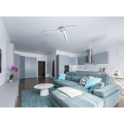 Luminosa Lighting Luminosa Tansy Integrated Led Semi Flush Ceiling Light Nickel Matt 3X Led 3000-4000K - thumbnail 6