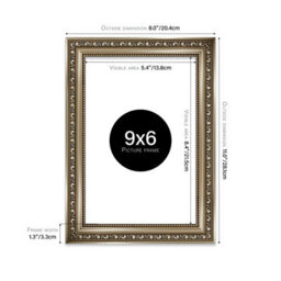 9X6 Gunmetal  Ornate Picture Frame (22.9 X 15.2Cm) Poster, Photo, Artwork, Gallery Wall Or Print - thumbnail 2