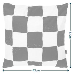 icon Cushion 43X43 Kyoto Fabric, Checkerboard Mono - thumbnail 4