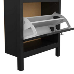Wyld Haus Gossmere Shoe Cabinet Matt Black, 2-Door Freestanding - thumbnail 8