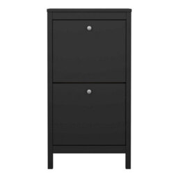 Wyld Haus Gossmere Shoe Cabinet Matt Black, 2-Door Freestanding - thumbnail 3