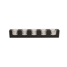 Straits Black 5 Glass Cup Tealight Holder