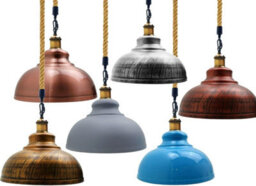 Hemp Rope Ceiling Light, E27 Retro Metal Hanging Ceiling Lamp With 29Cm Curvy Lampshade Bedroom, Kitchen, Cafe Bar - thumbnail 7