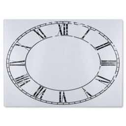 Benjamin Tate Design Roman Numeral Clock Glass Chopping Board - thumbnail 1