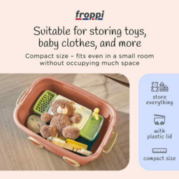Froppi™ 45L Wheeled Storage Box, Pink Plastic Storage Box With Lid, Stackable Storage Box, Kids Toy Storage Box L50 W35 H30 Cm - thumbnail 6