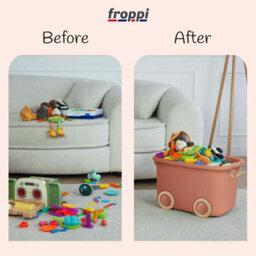 Froppi™ 45L Wheeled Storage Box, Pink Plastic Storage Box With Lid, Stackable Storage Box, Kids Toy Storage Box L50 W35 H30 Cm - thumbnail 4