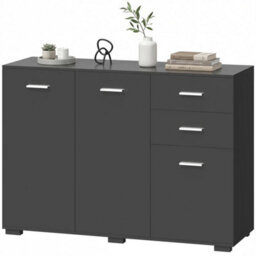 Black Modern Sideboard Kitchen Storage Cabinet - thumbnail 1