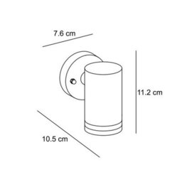 CGC Lighting Cgc Jennifer Dark Grey Outdoor Single Spot Cylinder Wall Light - thumbnail 4
