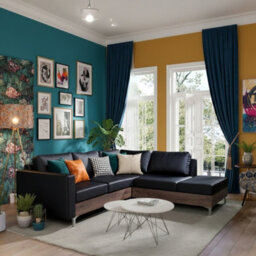 Orlando Wood Corner Sofa Hr Foam Polyurethane Wave Springs Metal Legs Wooden Frame 235X212X85Cm Black And Monastery Right - thumbnail 2