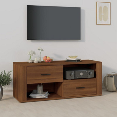Walplus Tv Cabinet Brown Oak 100X35X40 Cm Engineered Wood - image 1