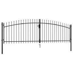 Walplus Black Double Door Fence Gate With Spear Top 400X175 Cm, Includes 3 Keys - thumbnail 2