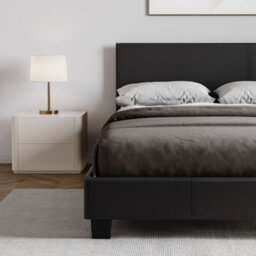 Lassic Vida Designs Lisbon Black 4Ft Small Double Ukfr Faux Leather Bed Frame - thumbnail 4