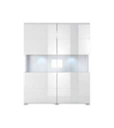 Arte Toledo 42 Display Cabinet - Elegant White Gloss With Led Lighting Option - W1220mm X H1520mm X D390mm - thumbnail 2