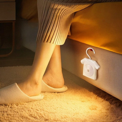 Amorly T-Shirt Hanger Motion Sensor Night Light,battery Operated Closet Cabinet Led Lamp,warm Light Nightlight For Wardrobe Bedside,white - image 1