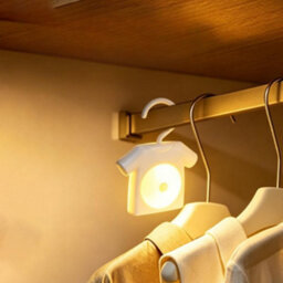Amorly T-Shirt Hanger Motion Sensor Night Light,battery Operated Closet Cabinet Led Lamp,warm Light Nightlight For Wardrobe Bedside,white - thumbnail 3