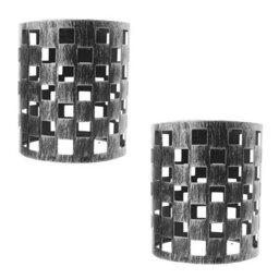 2 Pack Brushed Silver Metal Bulb Guard Drum Shaped Lamp Shades For Ceiling Pendant Lights Indoor Easy Fit Wire Cages (2 Pack)