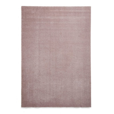 Rose Plain Shaggy Rug, 17mm Thick Stain-Resistant Rug, Modern Rug For Bedroom, Livingroom, & Diningroom-80Cm X 150Cm