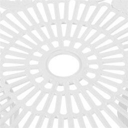 3 Piece Patio Bistro Table Set With Umbrella Hole Outdoor Metal Furniture White - thumbnail 3