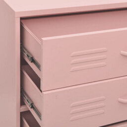 Vidaxl Chest Of Drawers Pink 80X35X101.5 Cm Steel Chests Of Drawers - thumbnail 9