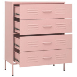 Vidaxl Chest Of Drawers Pink 80X35X101.5 Cm Steel Chests Of Drawers - thumbnail 6