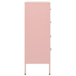 Vidaxl Chest Of Drawers Pink 80X35X101.5 Cm Steel Chests Of Drawers - thumbnail 4