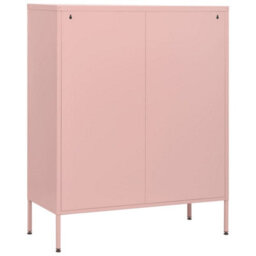 Vidaxl Chest Of Drawers Pink 80X35X101.5 Cm Steel Chests Of Drawers - thumbnail 5
