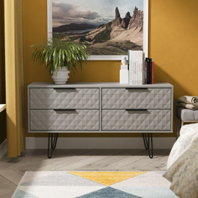 Anzio Matt Dusk Grey 4 Drawer Bed Box (H)574mm (W)1130mm (D)395mm - image 1