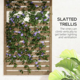 Outsunny Wall Mounted Plant Stands Set Of 2 With Shelves And Slatted Trellis - thumbnail 5