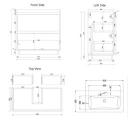 Royal Bathrooms Orion 600mm Matt White 2 Door Freestanding Vanity Unit With Stone Basin & Chrome Strip - thumbnail 8